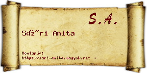 Sári Anita névjegykártya