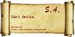 Sári Anita névjegykártya